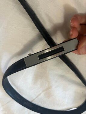 Black leather Belt with Silver tone buckle